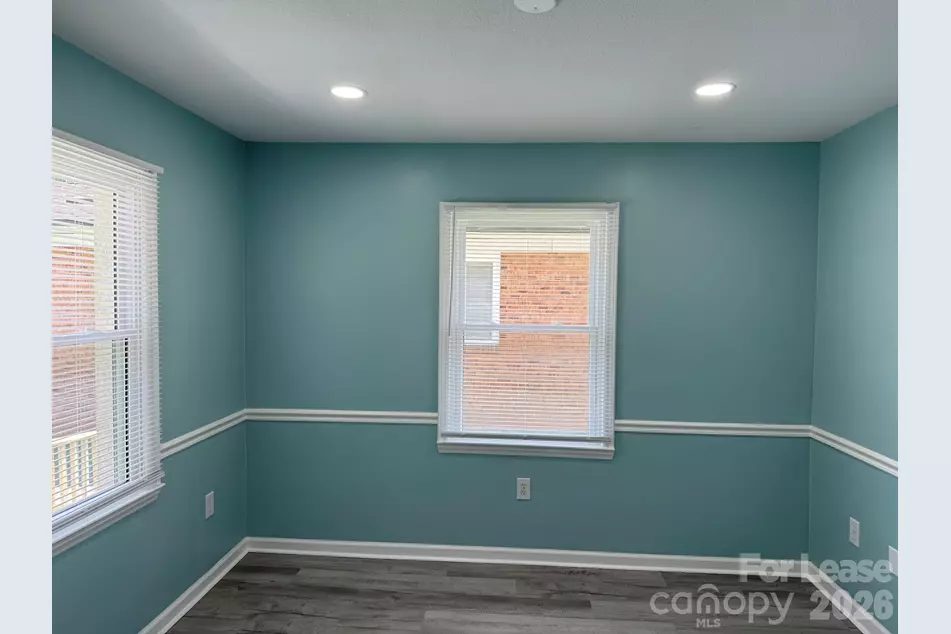 Office suite with chair rail and two windows, office space for rent Denver NC