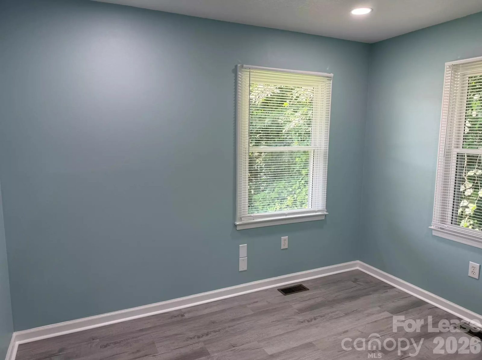 Private office with two windows and new luxury vinyl plank flooring